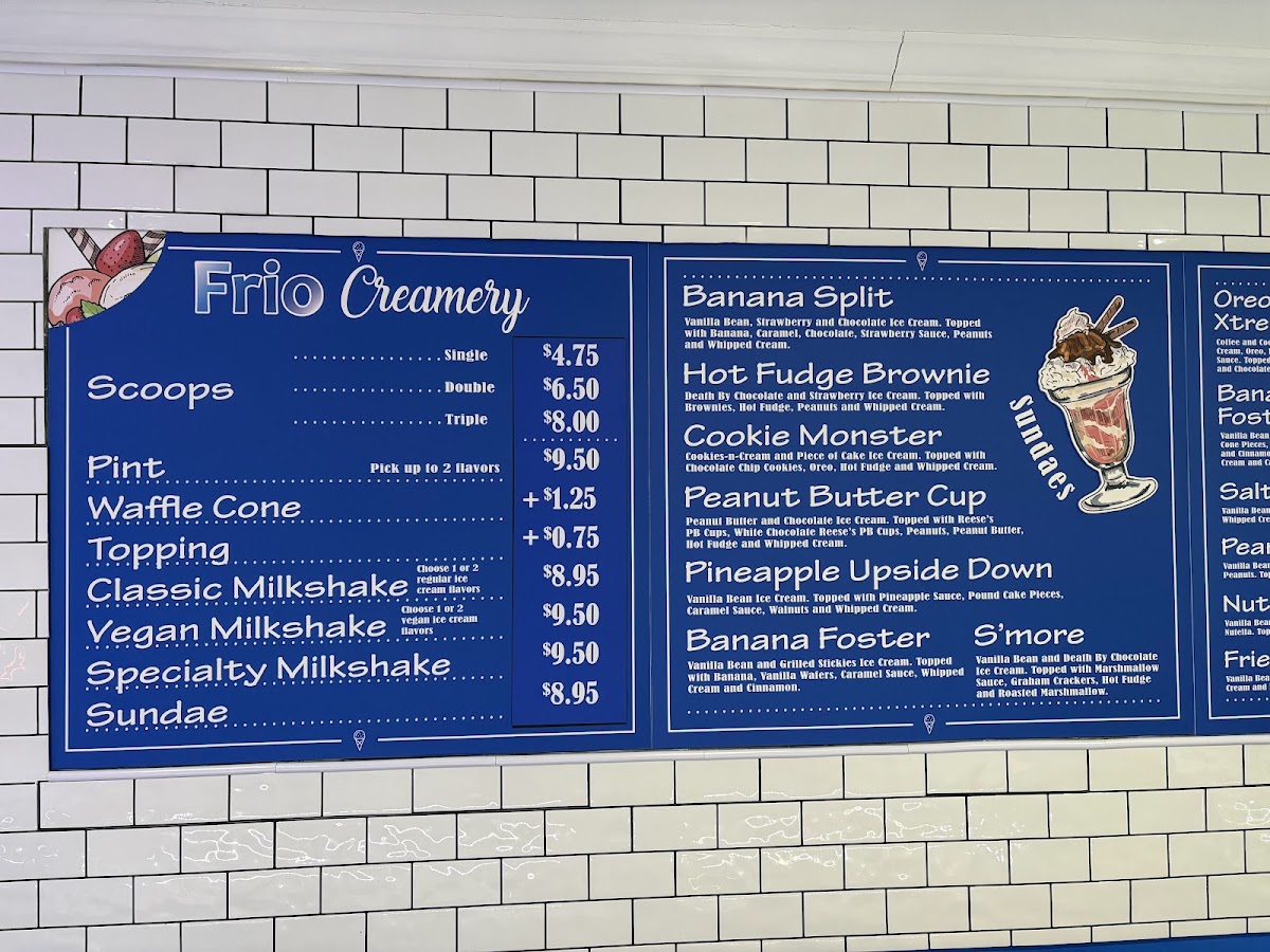 FRIO Creamery Photo Menu 1