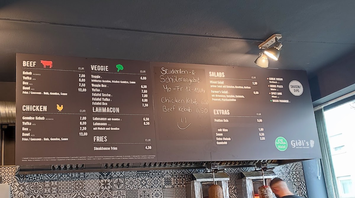 Gidi's Kebab Photo Menu 1