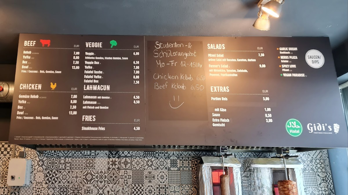 Gidi's Kebab Photo Menu 2