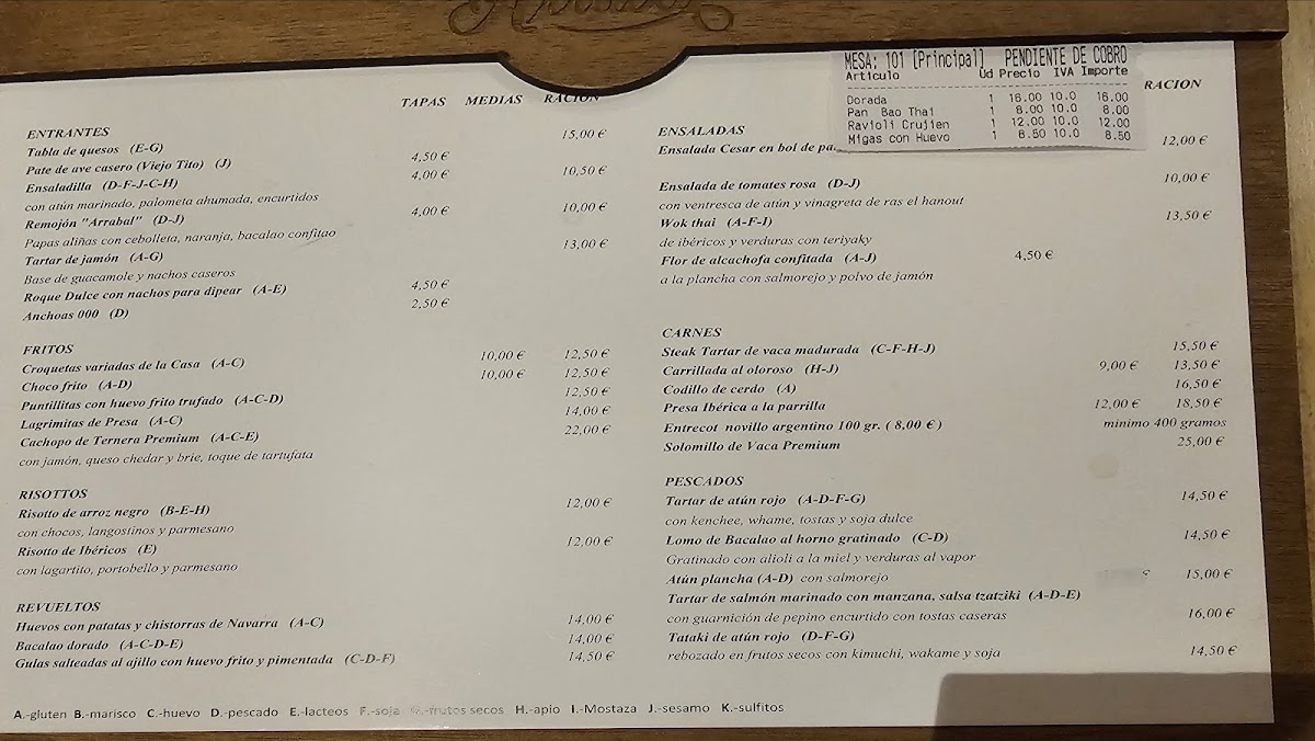 Restaurante Arrabal Photo Menu 1