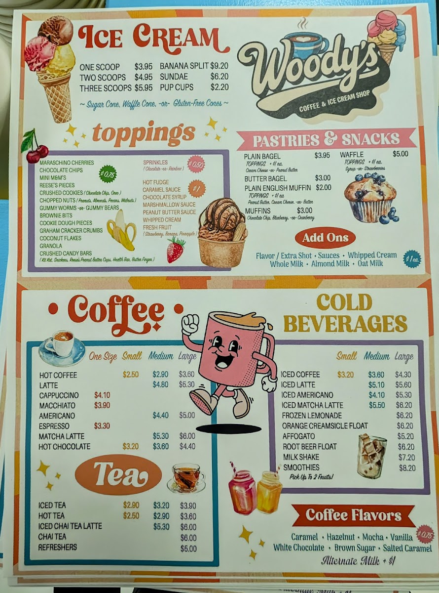 Woody's Coffee and Ice Cream Photo Menu 1