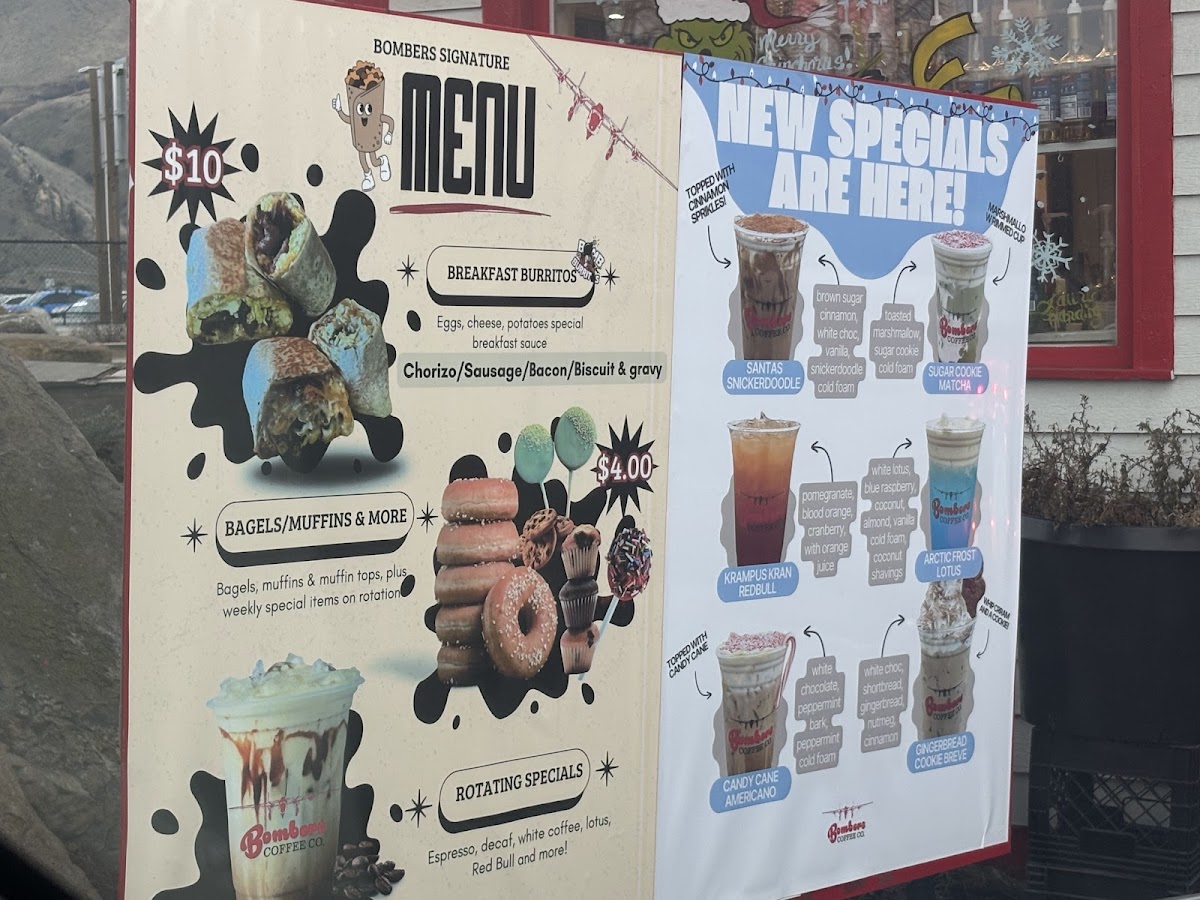 Bombers Coffee Co. Photo Menu 1