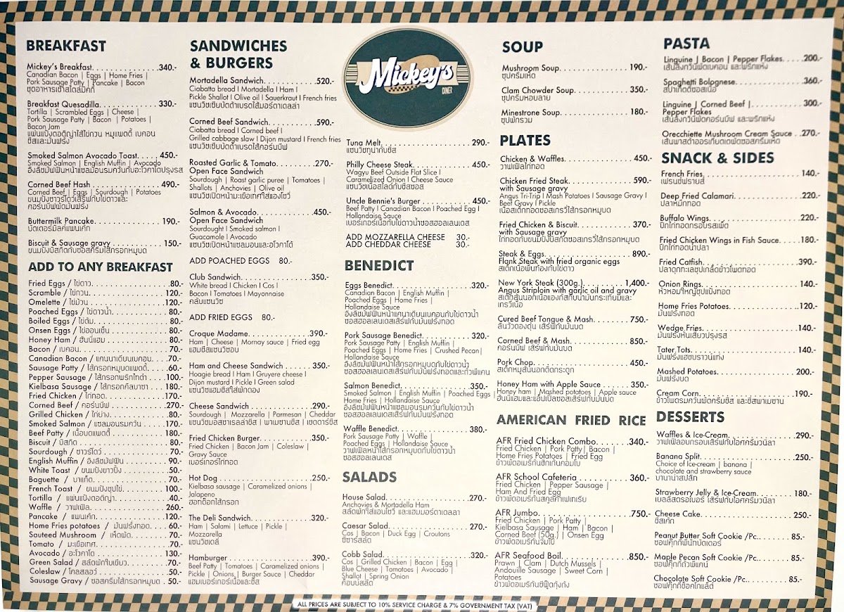 Mickey's Diner (Gaysorn Amarin Branch) Photo Menu 3