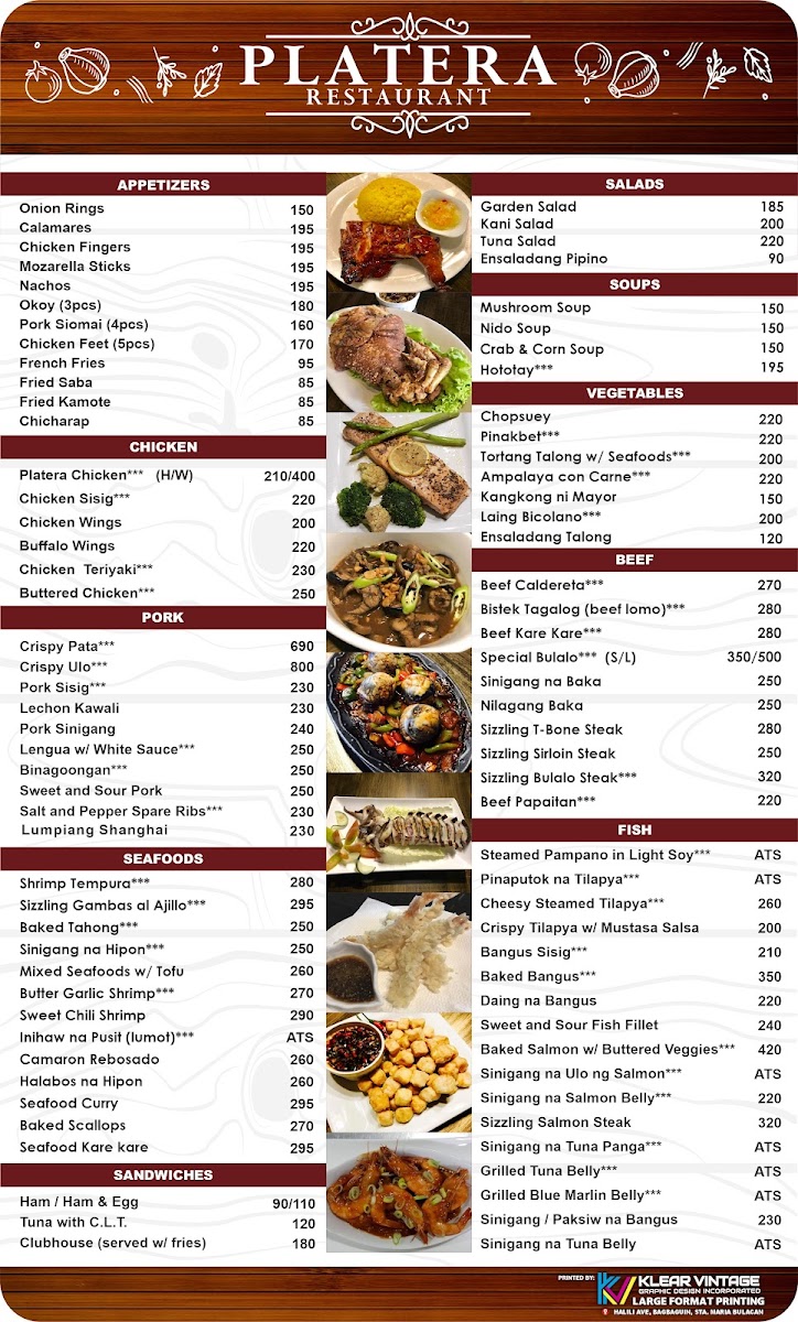Platera Restaurant Photo Menu 3