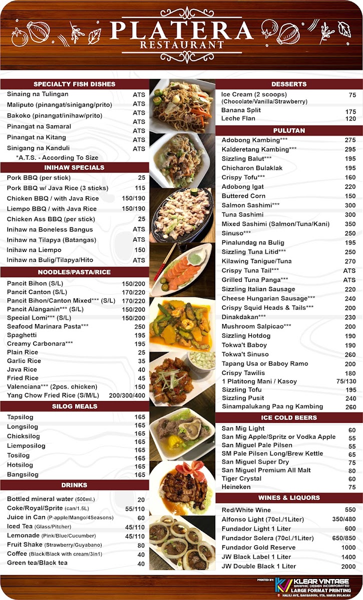 Platera Restaurant Photo Menu 4