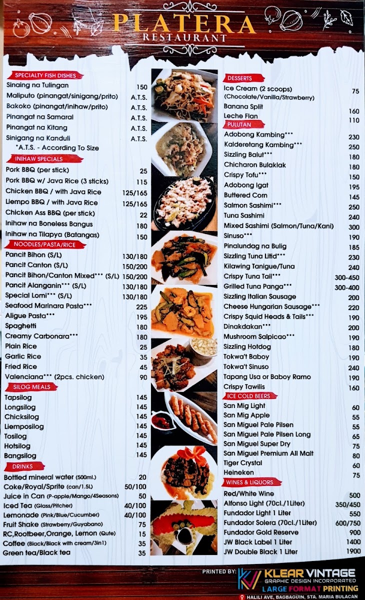 Platera Restaurant Photo Menu 5