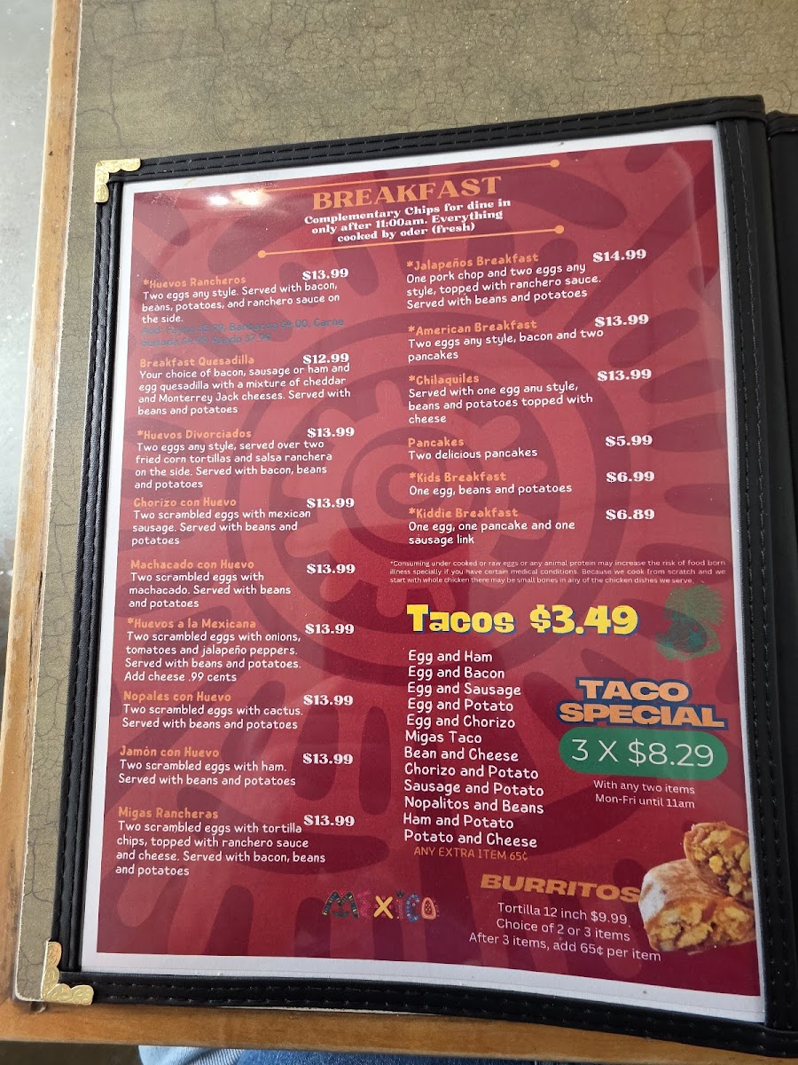 Tu casa Azteca Photo Menu 3