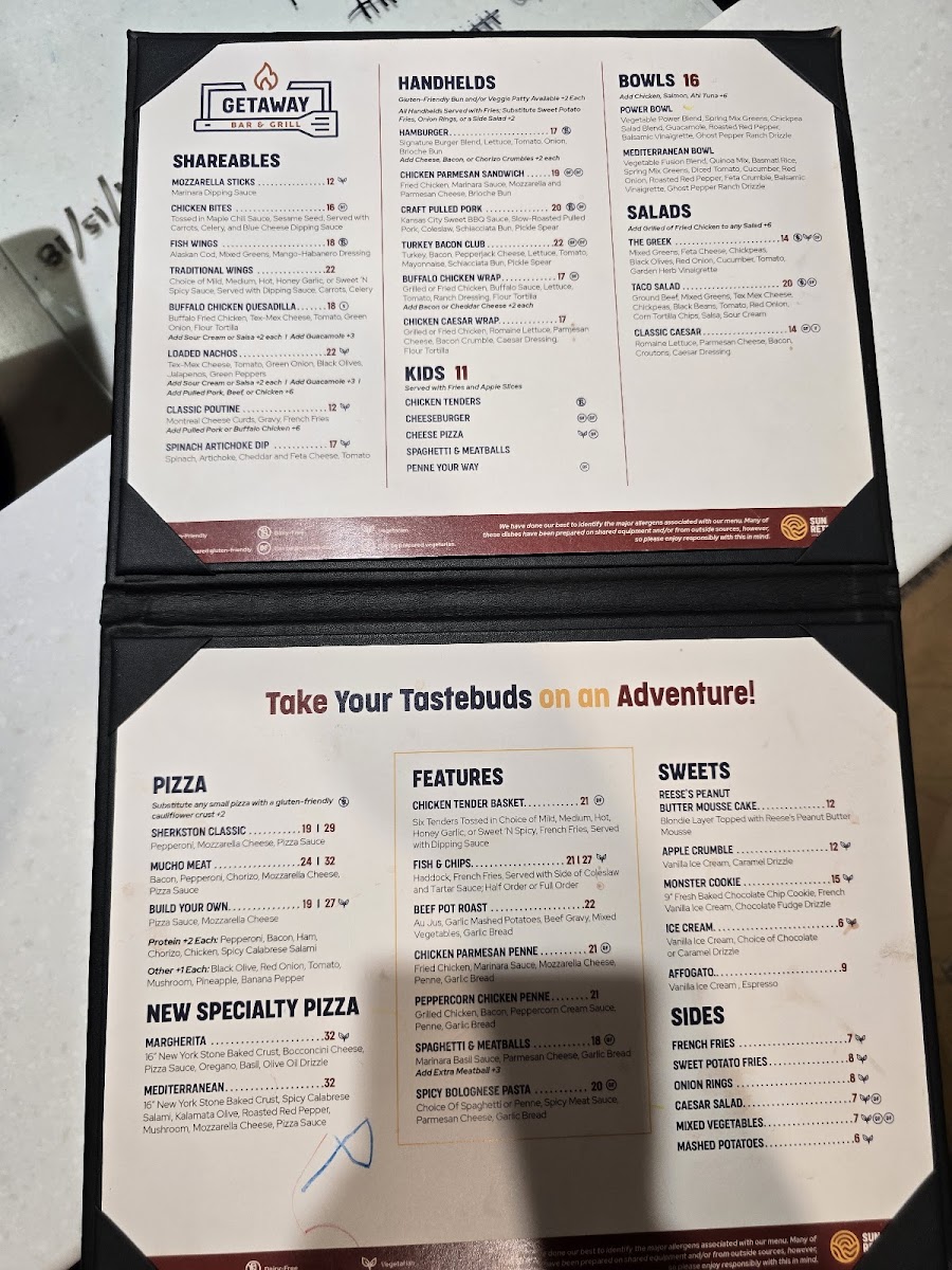 Getaway Bar and Grill Photo Menu 1