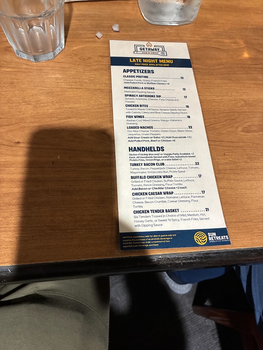 Getaway Bar and Grill Photo Menu 3
