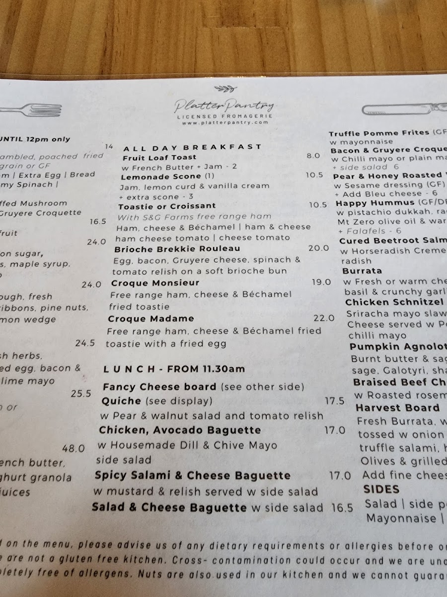 Platter Pantry Photo Menu 6