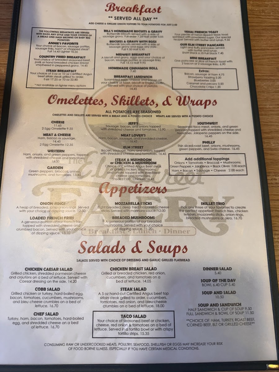 The Elm Street Eatery Photo Menu 1