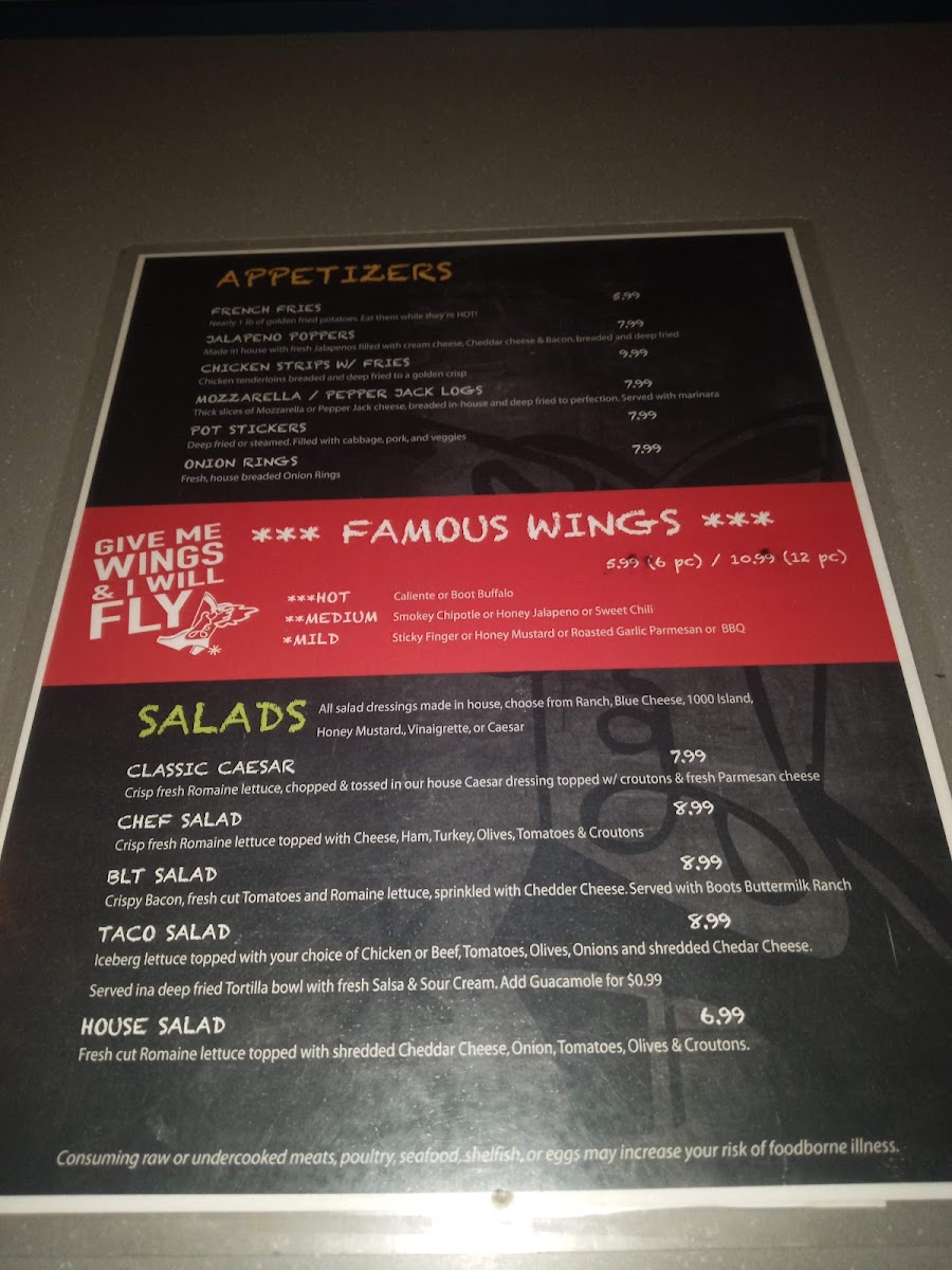 Flying Boots & Wings Photo Menu 6