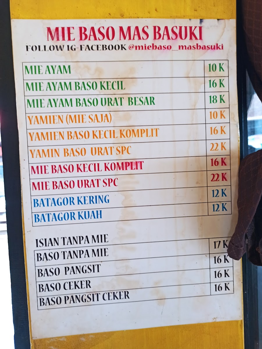 Mie Baso Mas Basuki Soreang Photo Menu 1