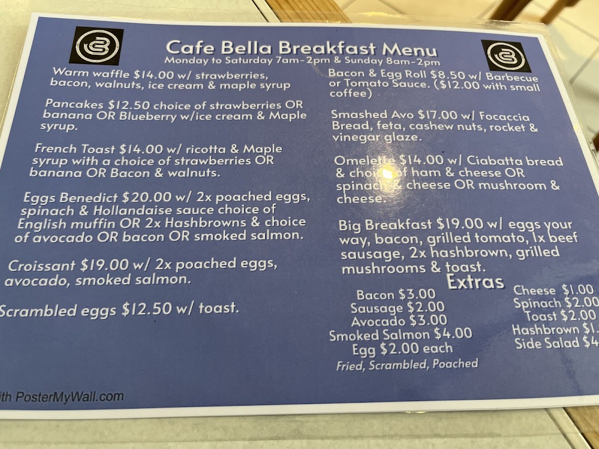 CAFE BELLA Photo Menu 1