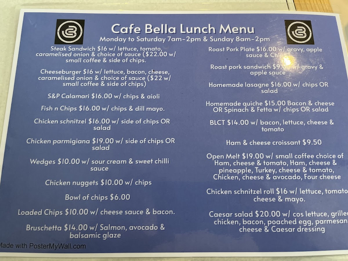 CAFE BELLA Photo Menu 2