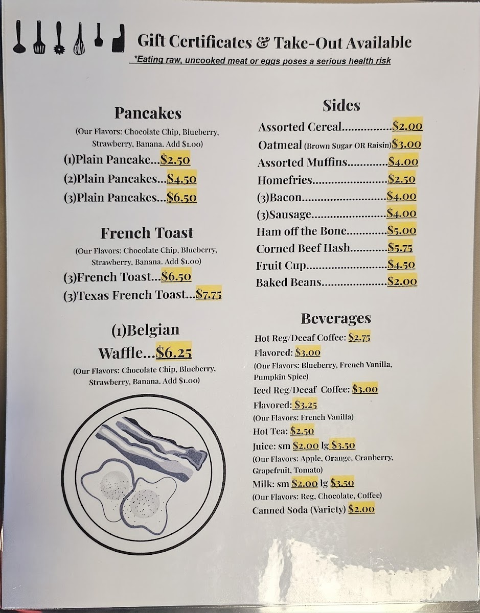 Gram’s Griddle ‘n Grill Photo Menu 1