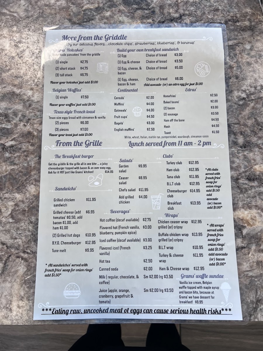 Gram’s Griddle ‘n Grill Photo Menu 3