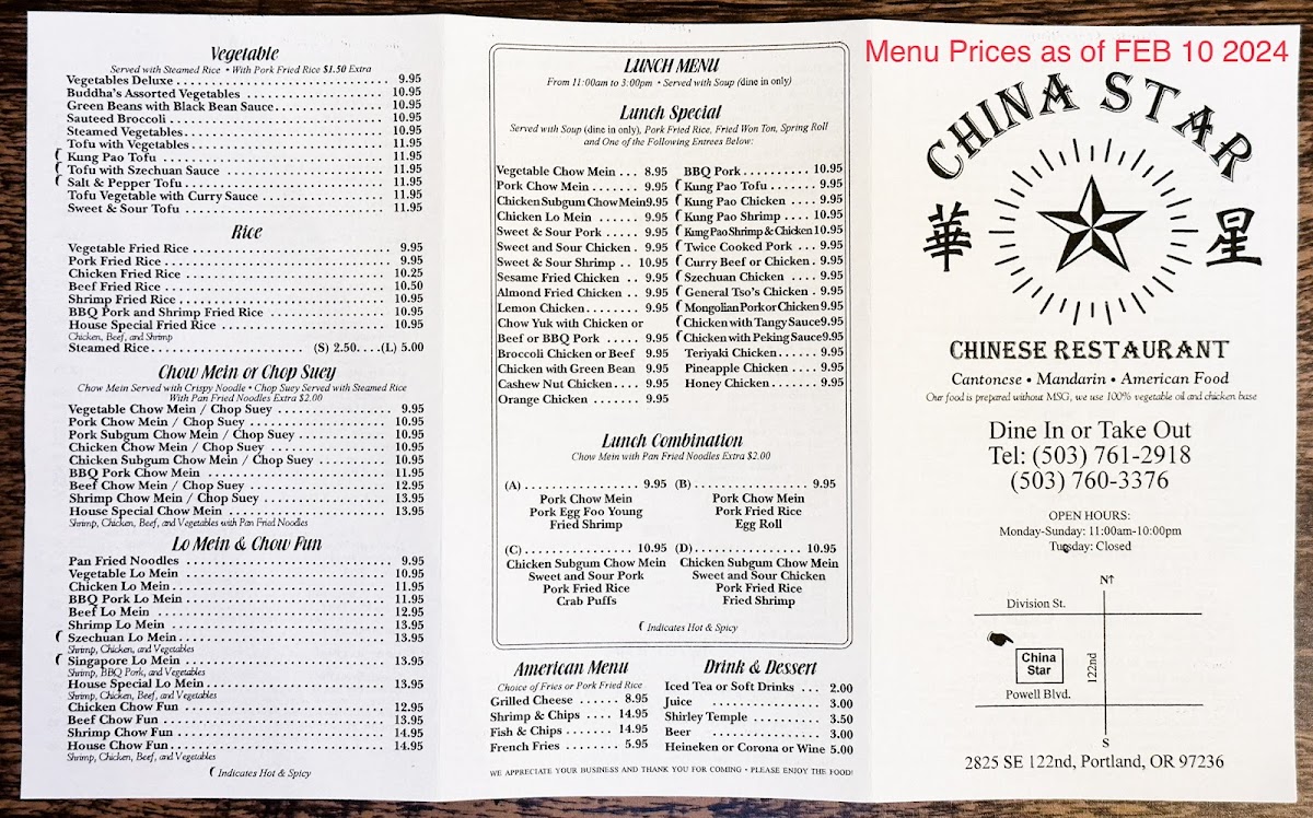 China Star Chinese Restaurant Photo Menu 5