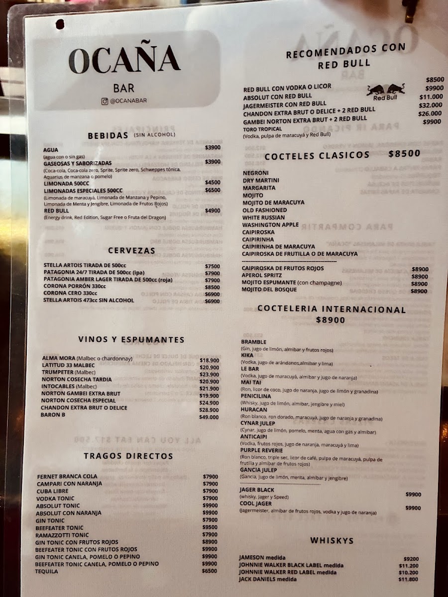 Ocaña Bar VDP Photo Menu 3