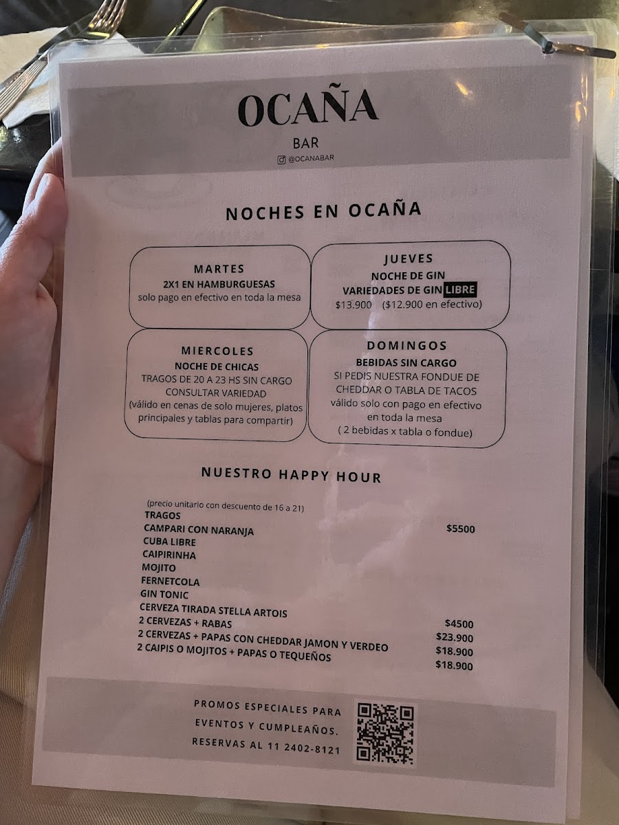 Ocaña Bar VDP Photo Menu 6