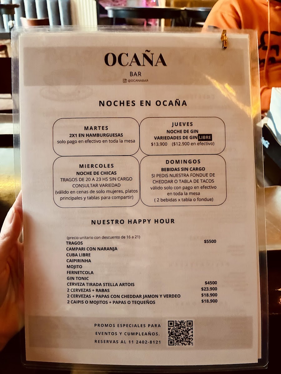 Ocaña Bar VDP Photo Menu 8
