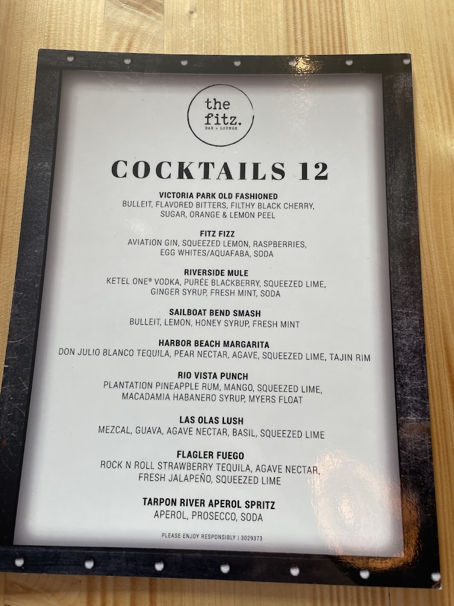 The Fitz Bar & Lounge Photo Menu 2