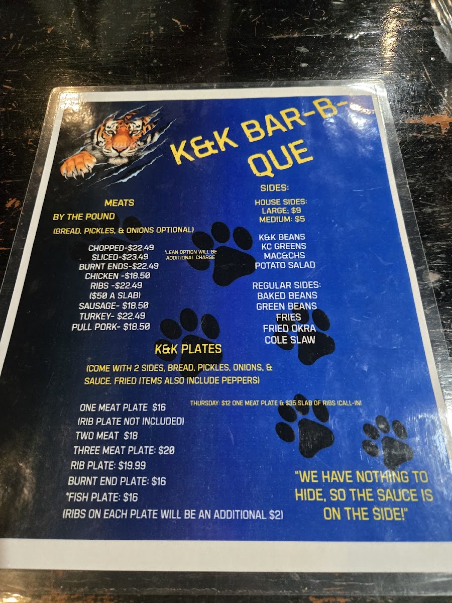 K & K Bar-b-que Photo Menu 4