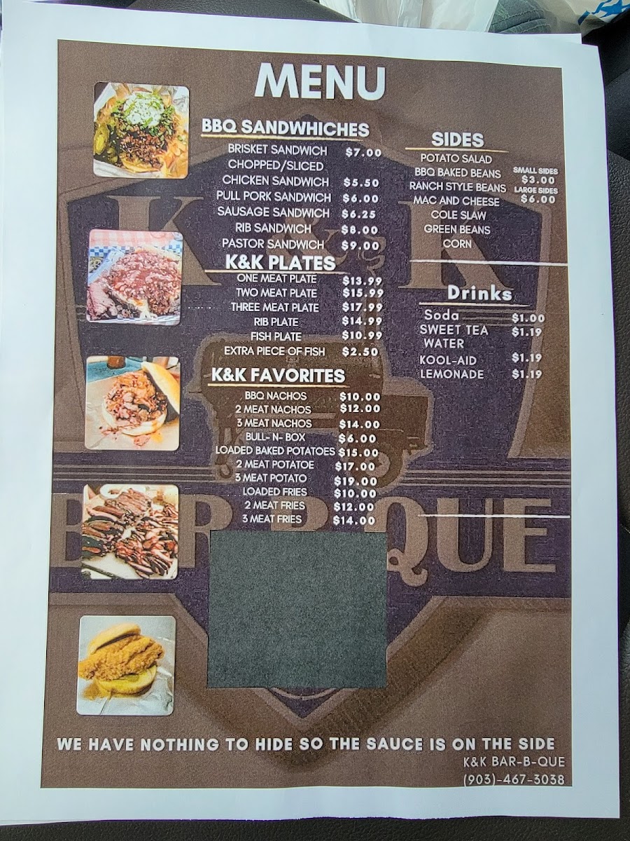 K & K Bar-b-que Photo Menu 5