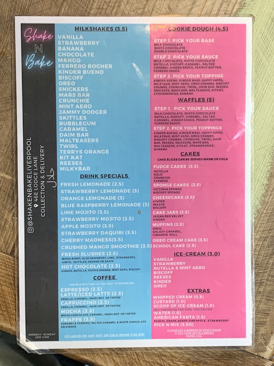 Shake ‘N’ Bake Photo Menu 1
