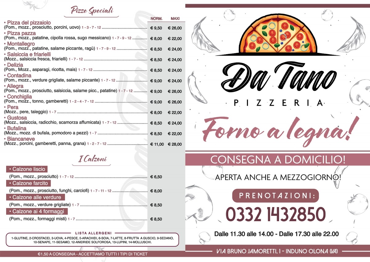 Pizzeria Da Tano Photo Menu 2