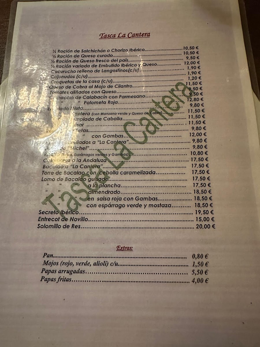 Restaurante Tasca La Cantera Photo Menu 3