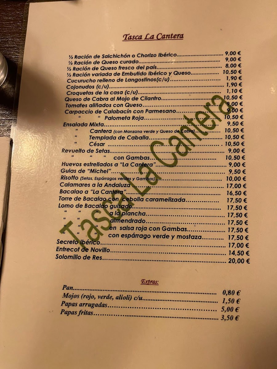 Restaurante Tasca La Cantera Photo Menu 8