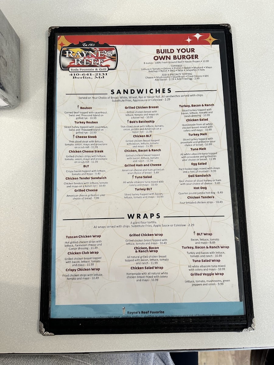 Rayne's Reef Soda Fountain & Grill Photo Menu 4