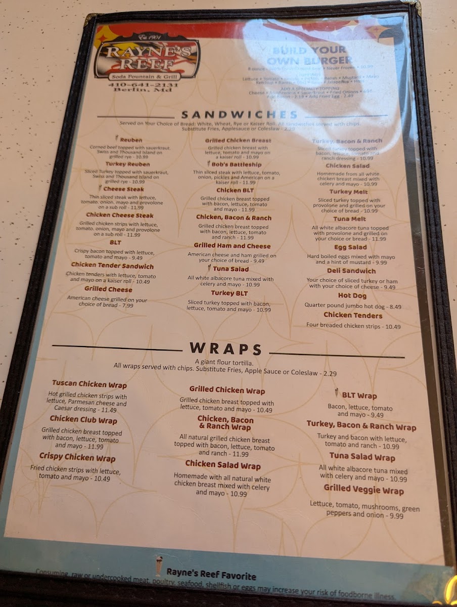 Rayne's Reef Soda Fountain & Grill Photo Menu 5
