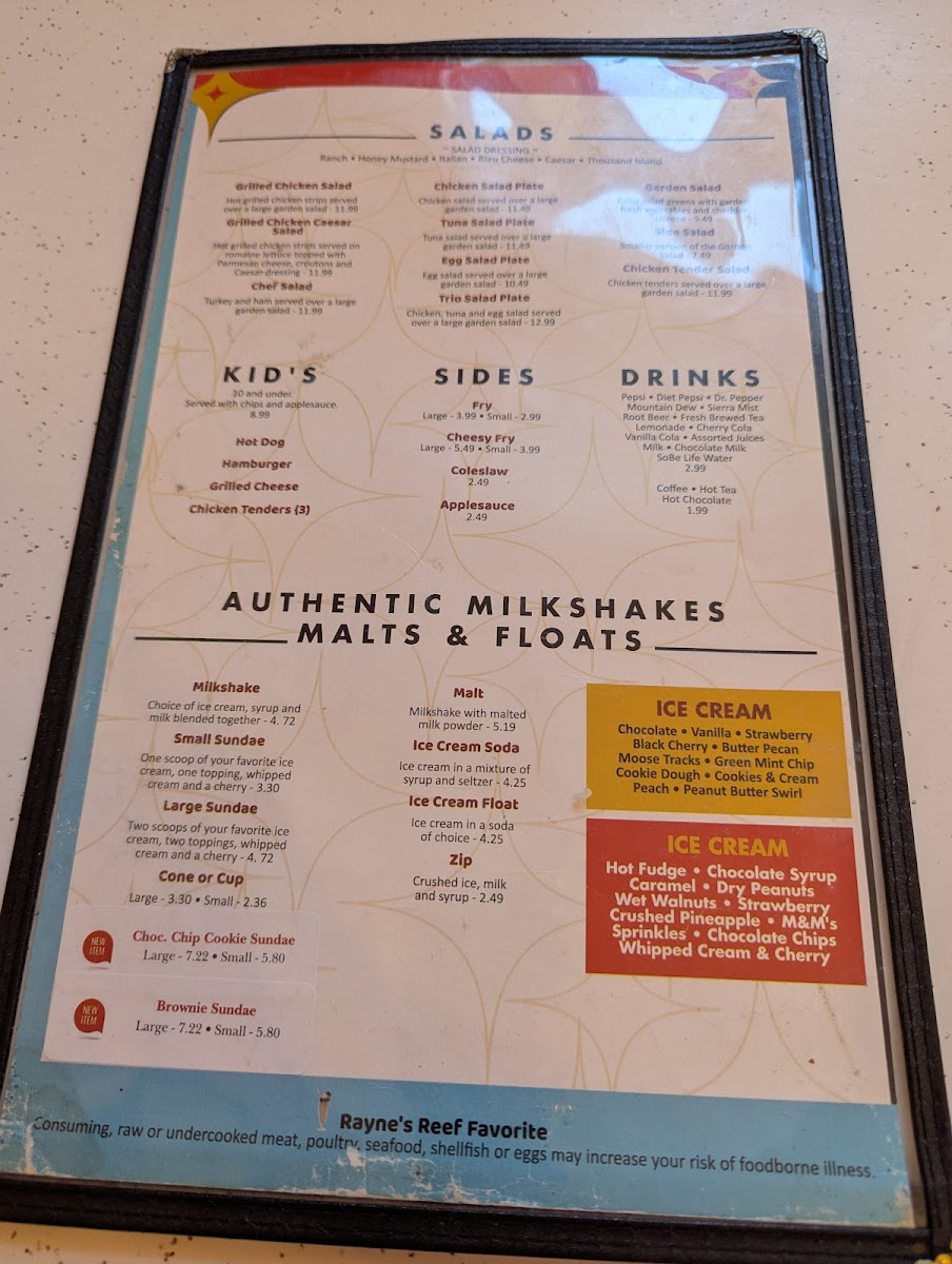 Rayne's Reef Soda Fountain & Grill Photo Menu 6