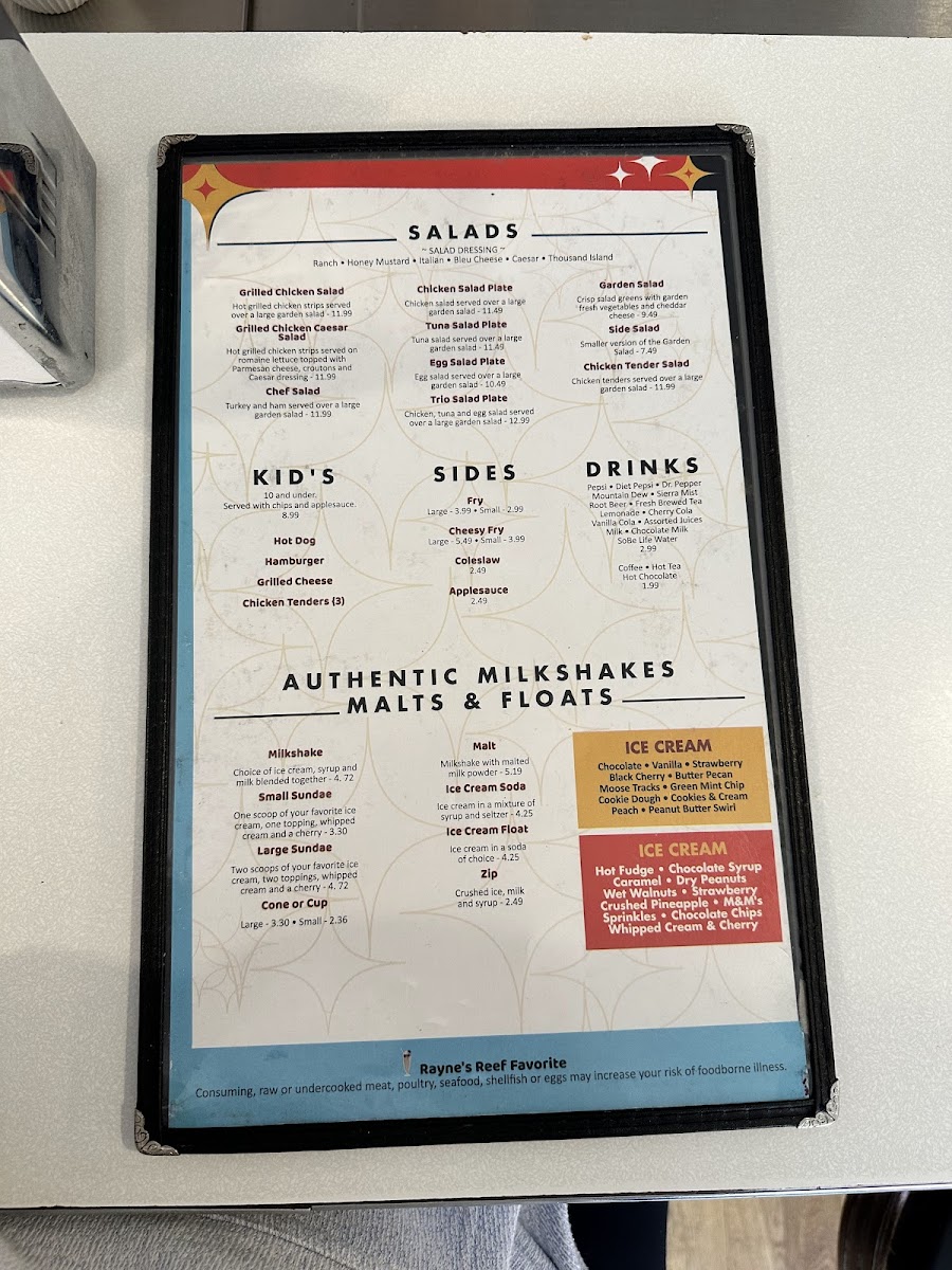 Rayne's Reef Soda Fountain & Grill Photo Menu 7