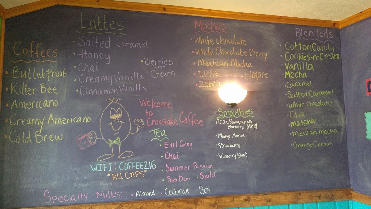 Crosslake Coffee Photo Menu 3
