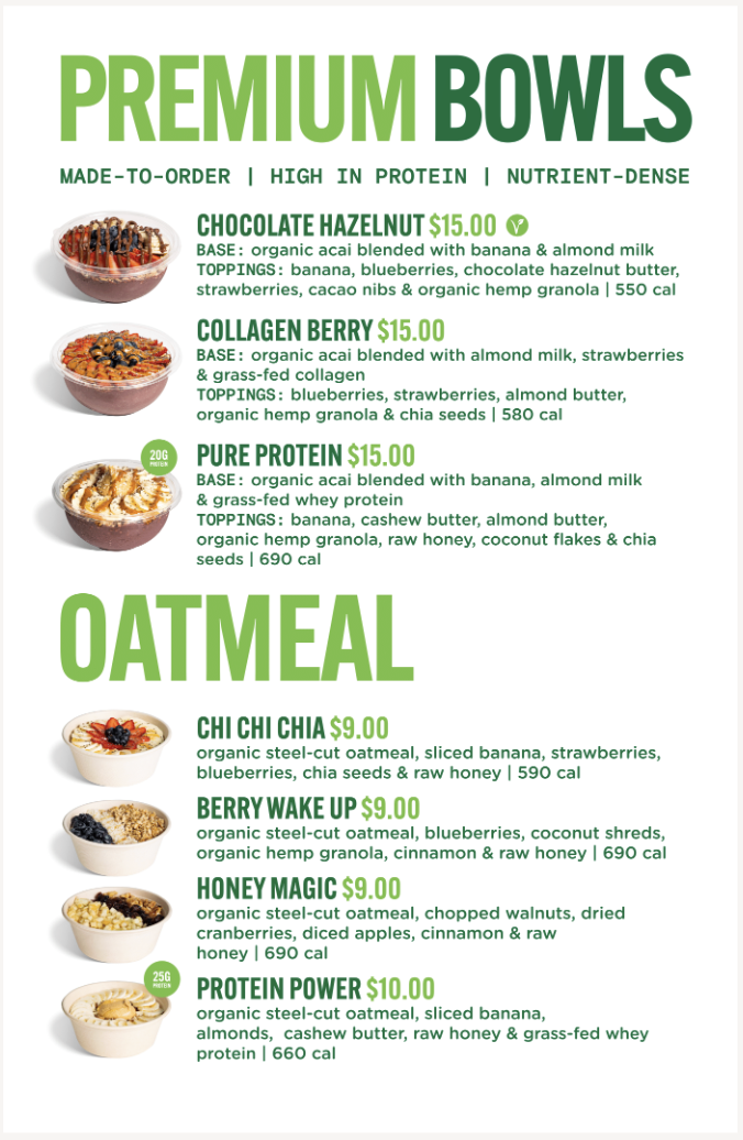 Pure Green - Juice Bar Miami Lakes Photo Menu 2