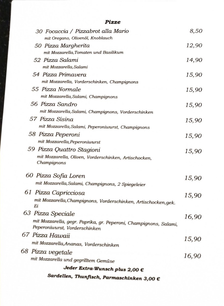 Pizzeria da Mario im Tennisheim Photo Menu 1