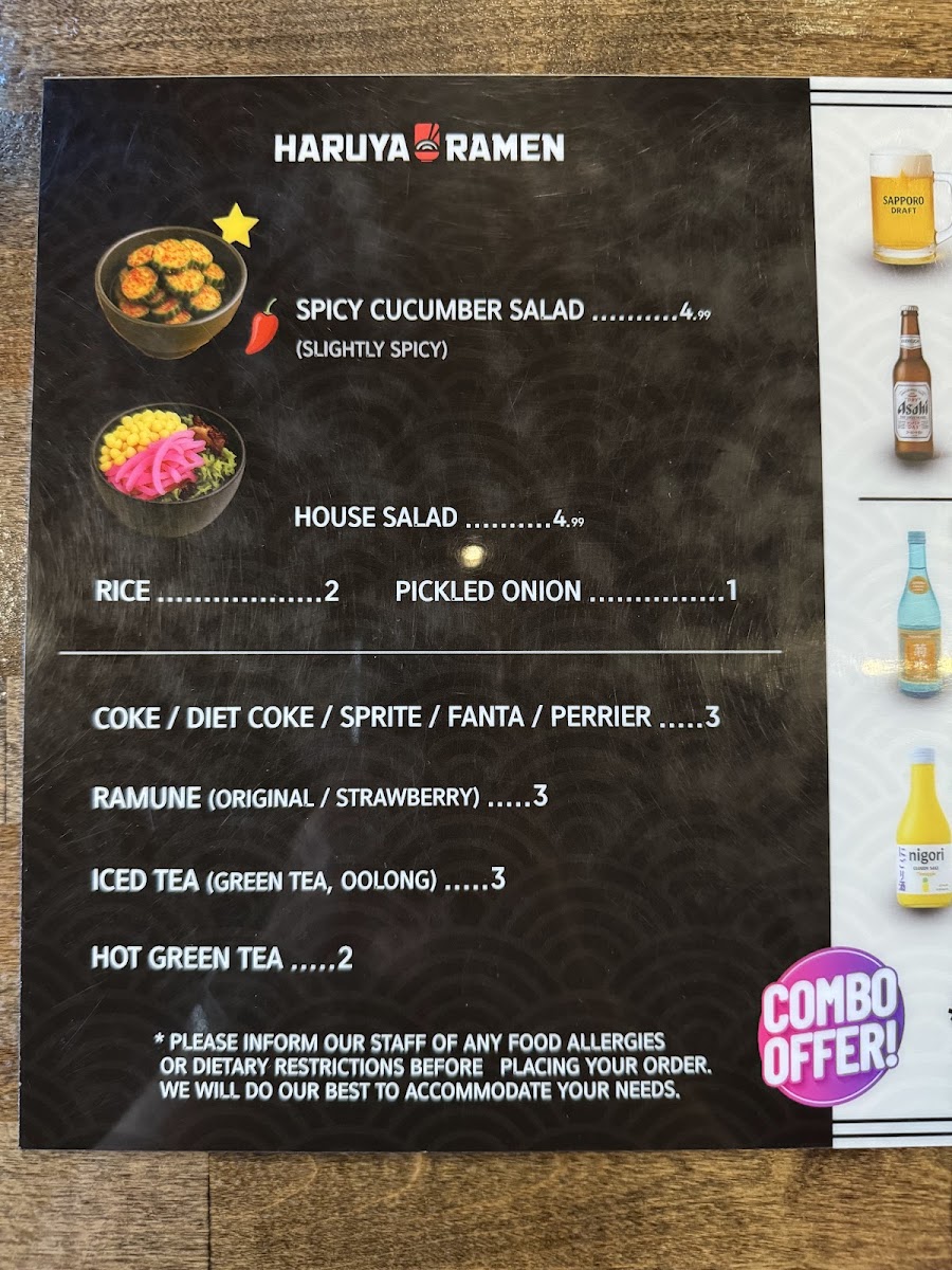 HARUYA RAMEN Photo Menu 2