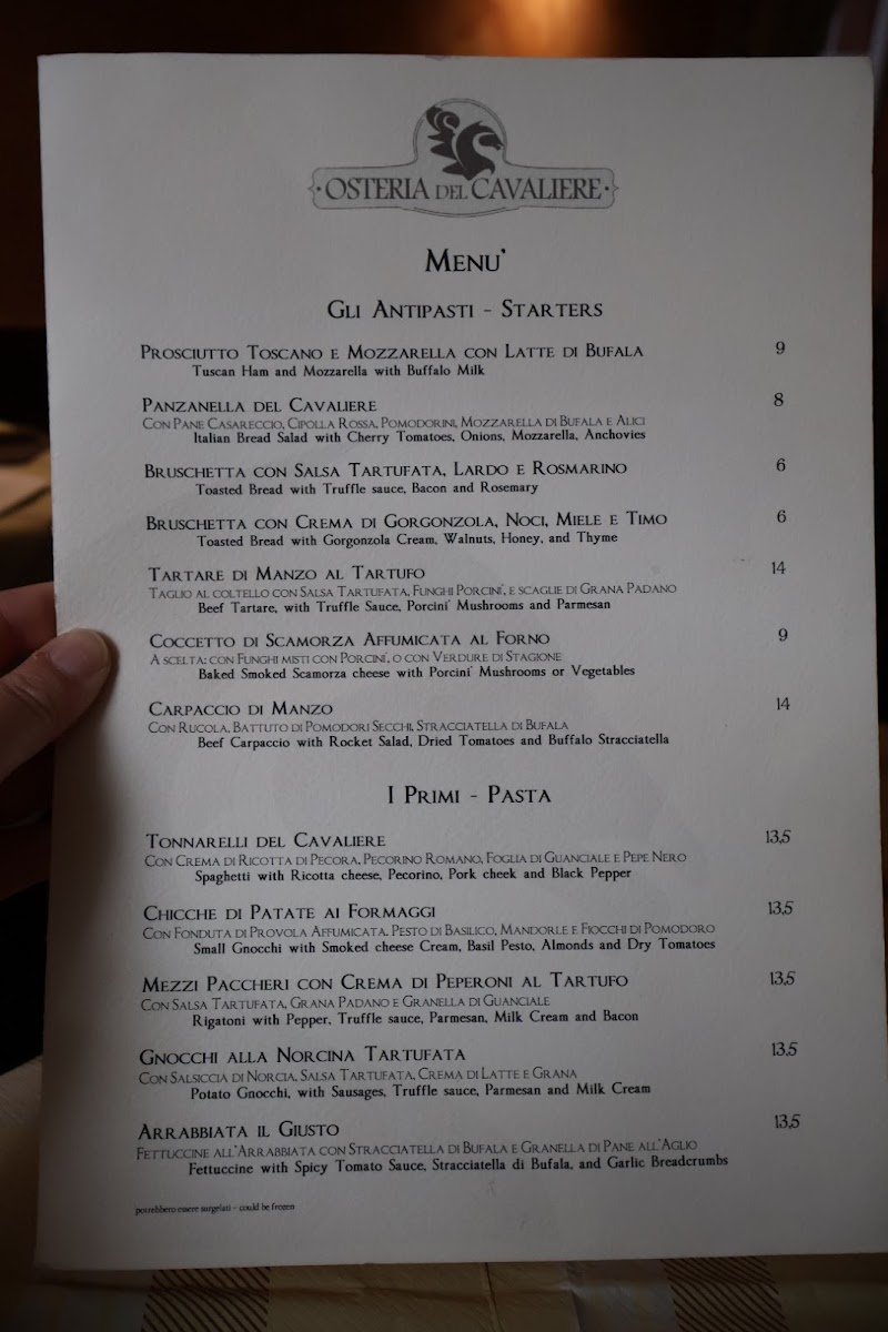 Osteria del Cavaliere Photo Menu 4