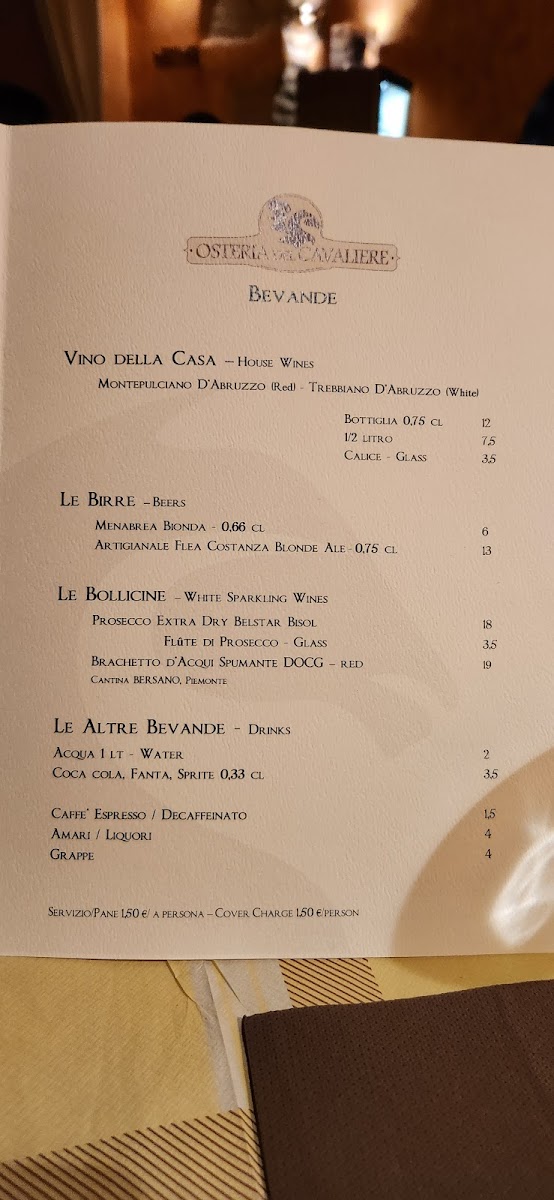 Osteria del Cavaliere Photo Menu 9