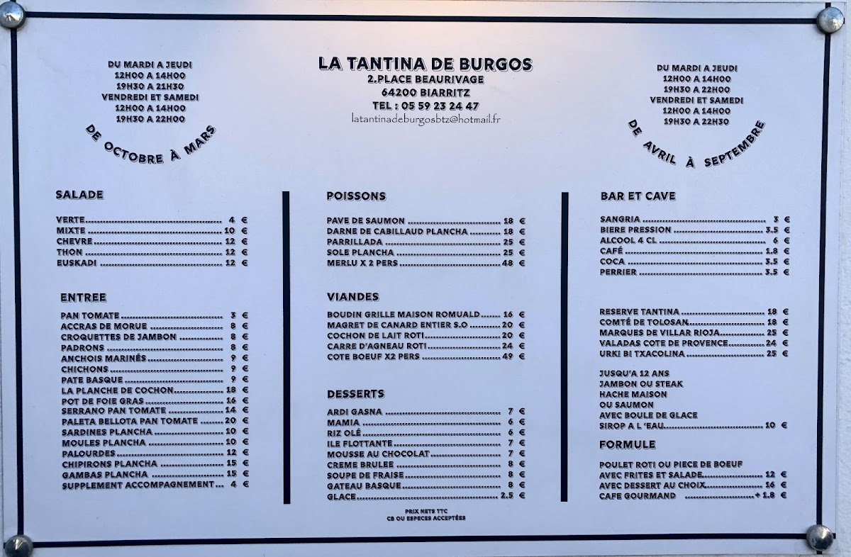 La Tantina de Burgos Photo Menu 2