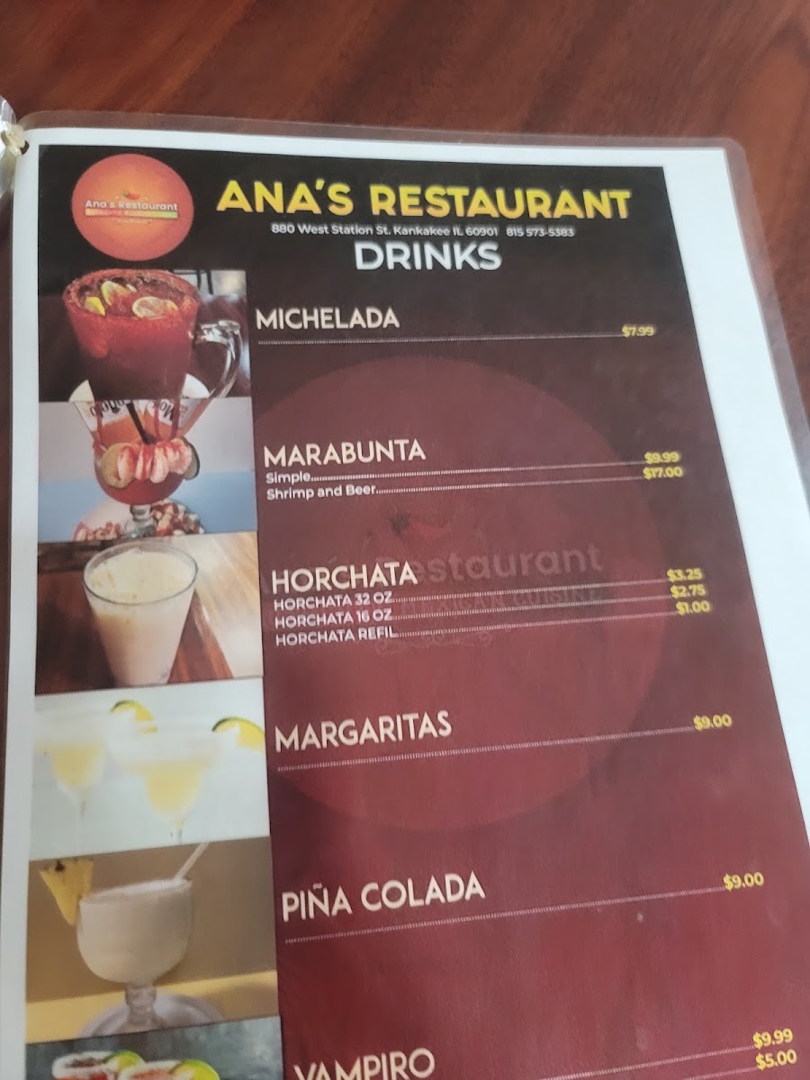 Ana's Restaurant Photo Menu 5