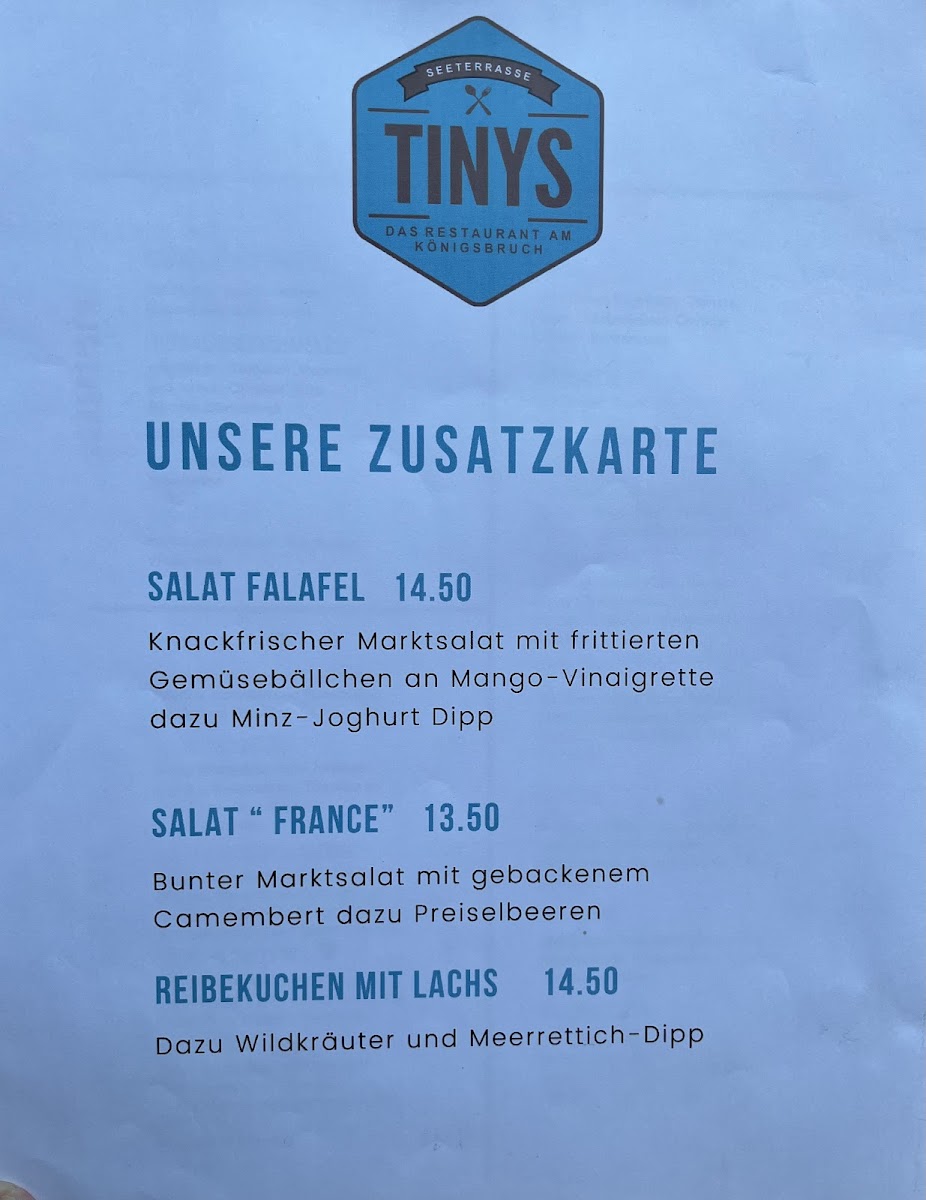 TINYS - Das Restaurant am Königsbruch Photo Menu 1