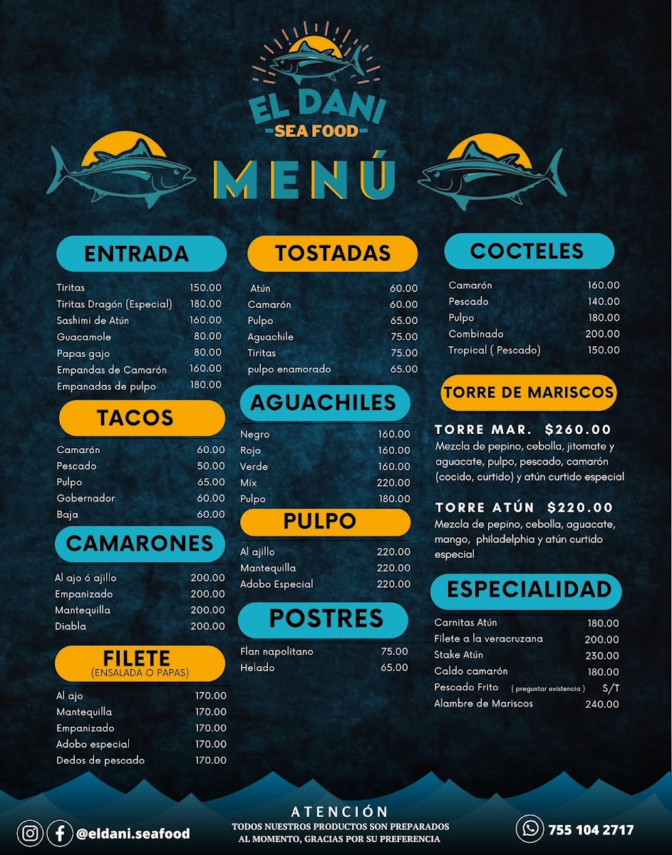 El Dani Sea Food Photo Menu 2