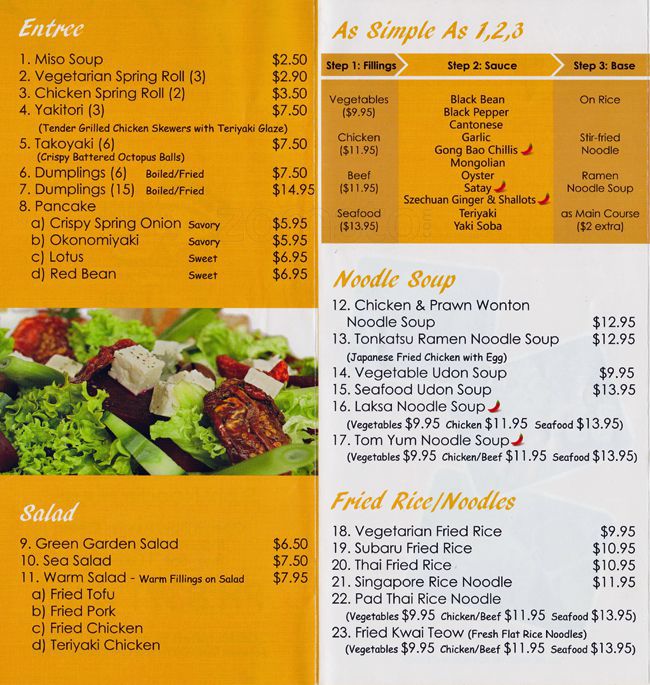 Subaru Sushi and Noodle Bar Photo Menu 3