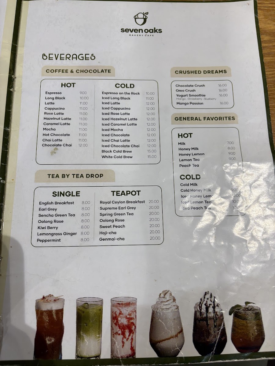 Seven Oaks Bakery Cafe Eco Botanic Photo Menu 1