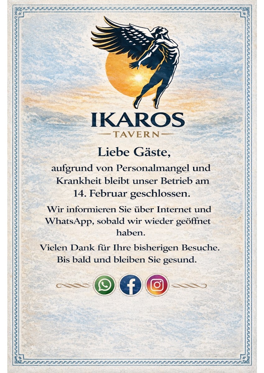 Ikaros Taverne Flugplatz Schwarze Heide Photo Menu 3