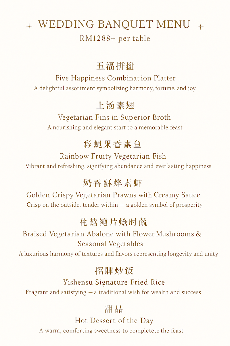 Yishensu - A Vegetarian Connoisseur Photo Menu 10
